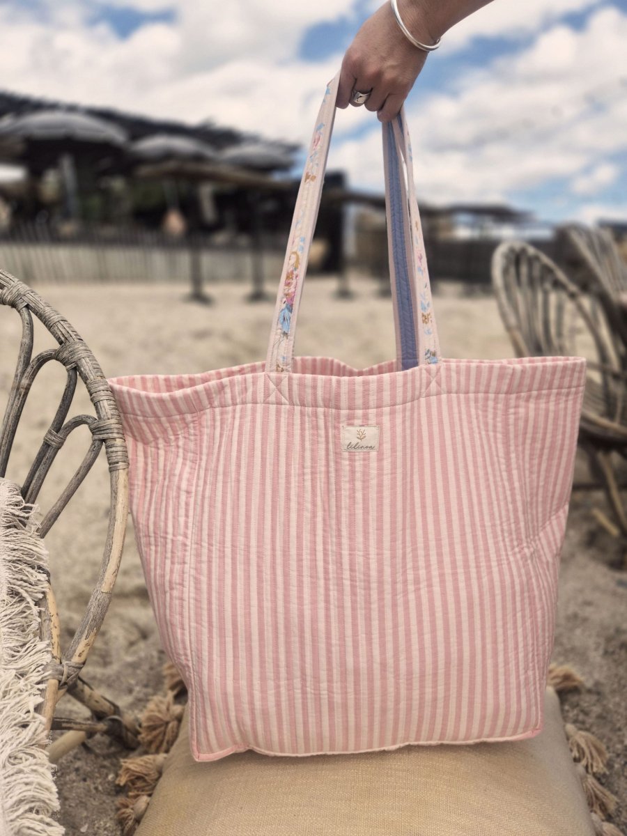 Family bag rayé rose