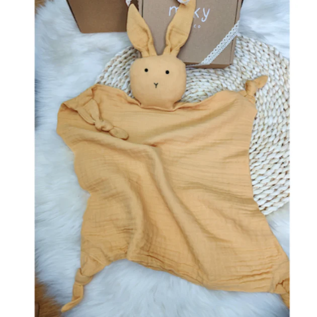 Doudou lange lapin moutarde – Image 4