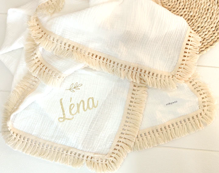 Couverture lange blanc personnalisable