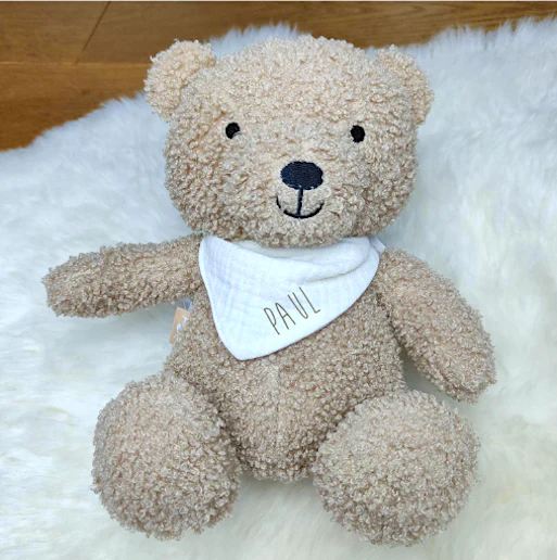 Peluche ourson biscuit bandana personnalisé