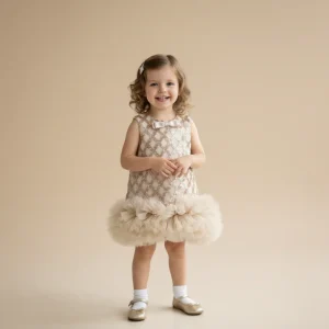 Robe cérémonie enfant froufrou et sequin