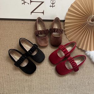 Ballerine effet daim nöel fille