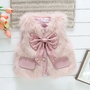 Veste sans manche fourrure enfant