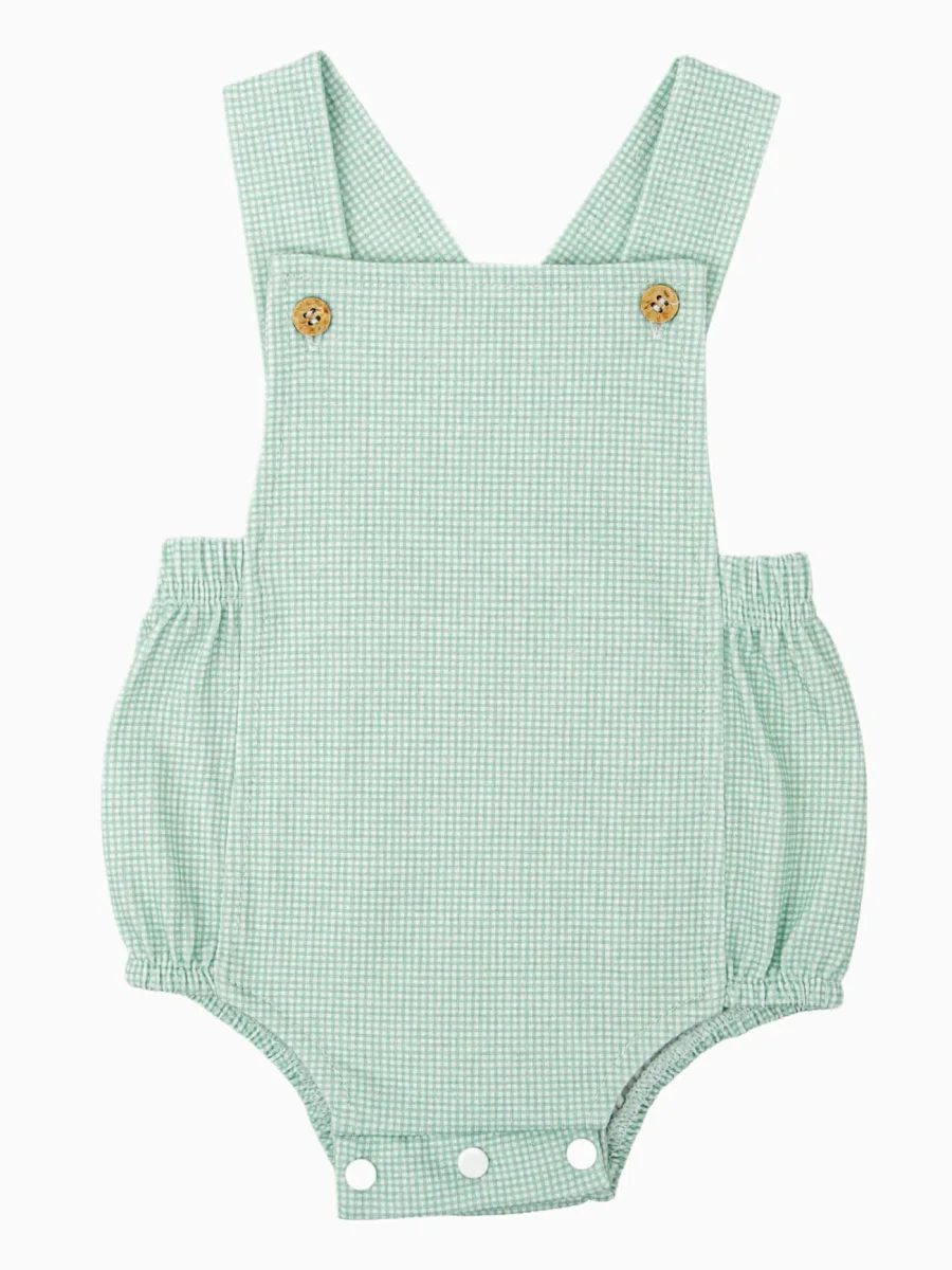 Barboteuse bébé en coton doux – Vert – Image 2