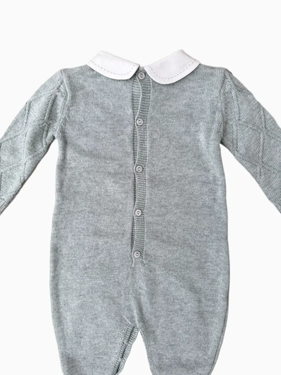 Combinaison bébé en laine et coton – Vert – Image 4