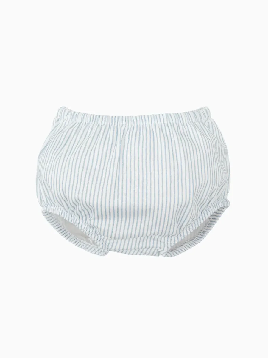 Ensemble body à col rayé et bloomer assorti – Bleu/blanc – Image 4