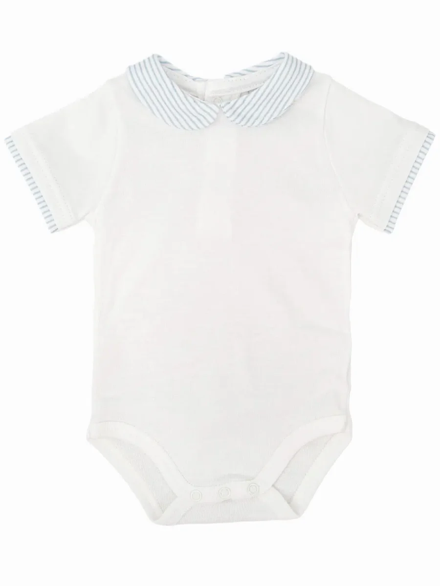 Ensemble body à col rayé et bloomer assorti – Bleu/blanc – Image 5