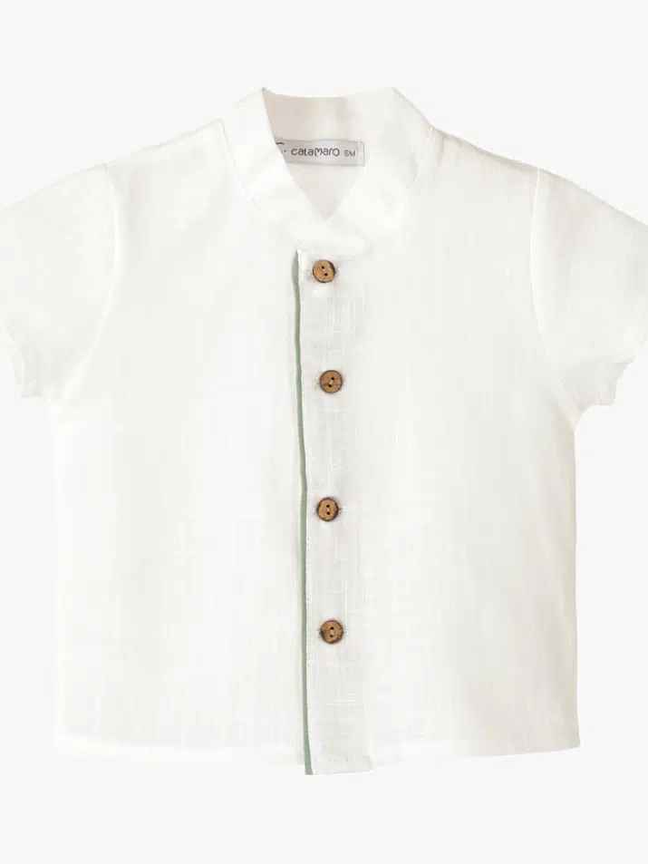 Ensemble garçon chemise et short – Vert – Image 5