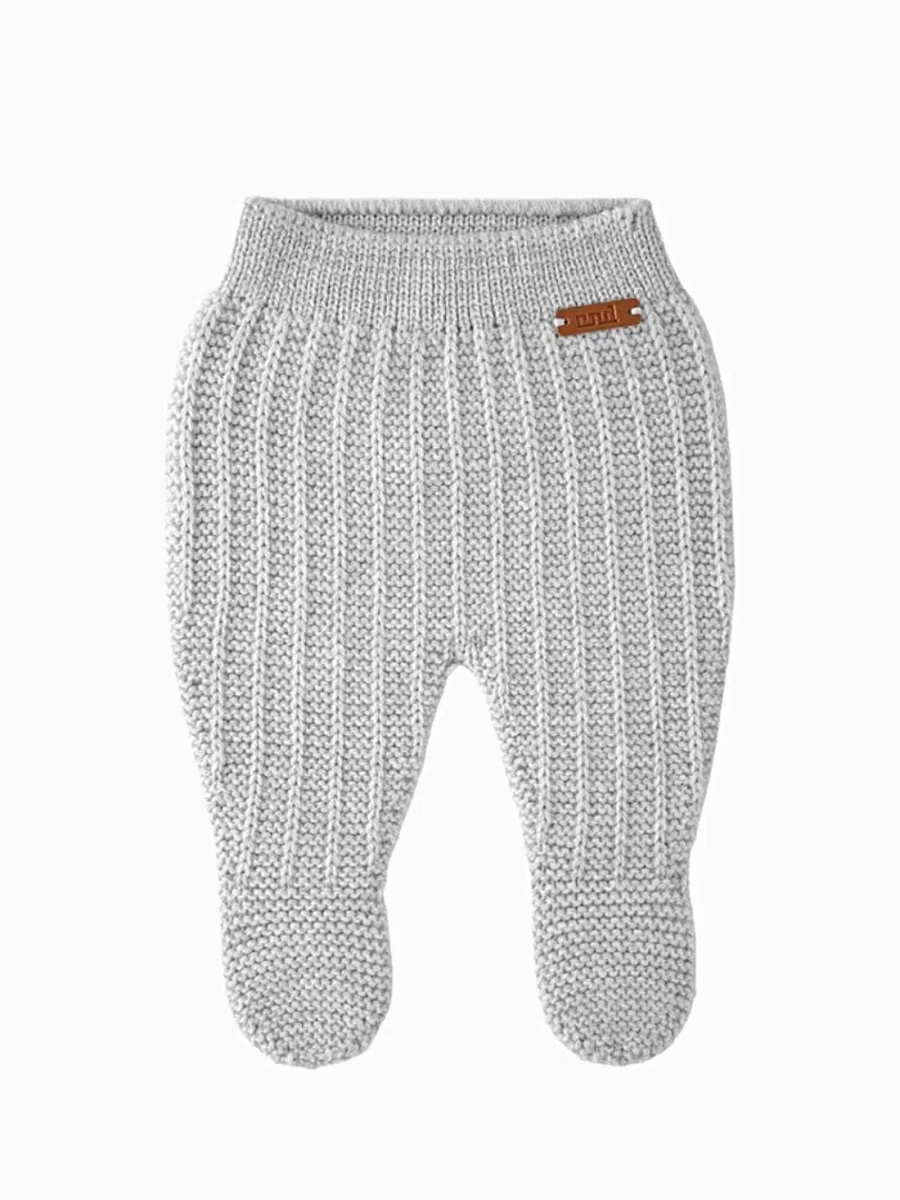 Ensemble naissance tricoté en laine mérinos – Gris – Image 4