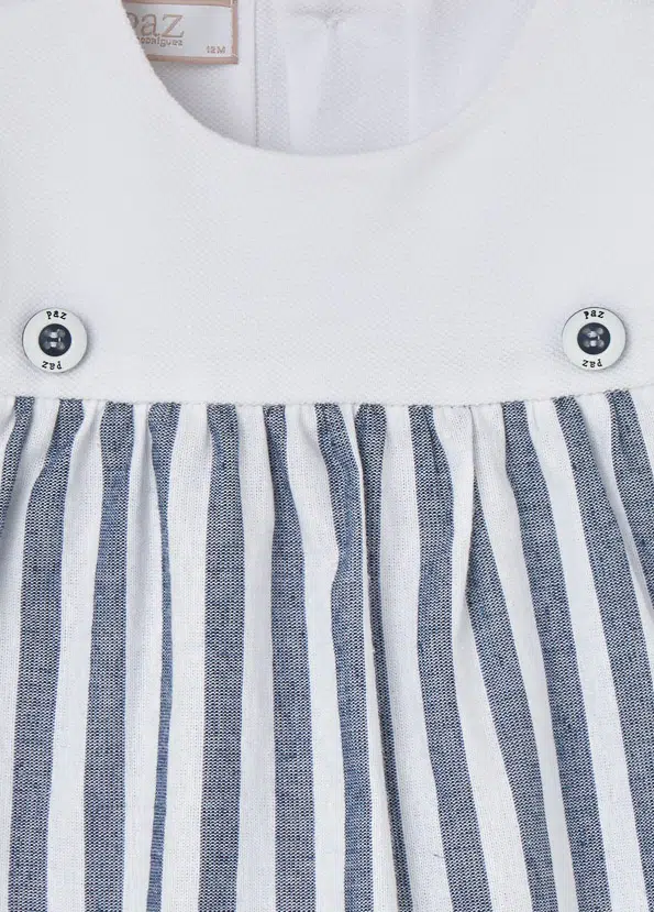 Ensemble fille robe courte rayée et bloomer – Bleu/blanc – Image 3