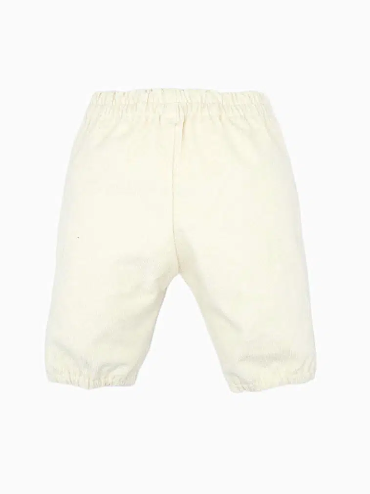 Pantalon bébé fille en velours côtelé – Crème – Image 4