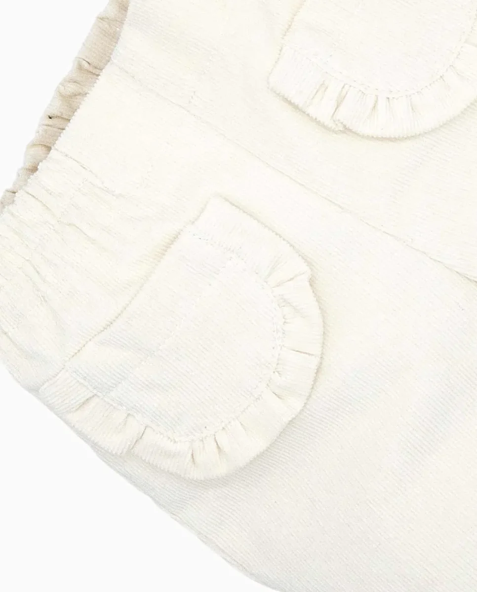 Pantalon bébé fille en velours côtelé – Crème – Image 3