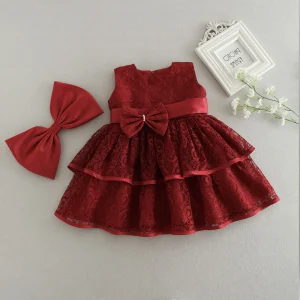 Robe cérémonie bébé fille rouge
