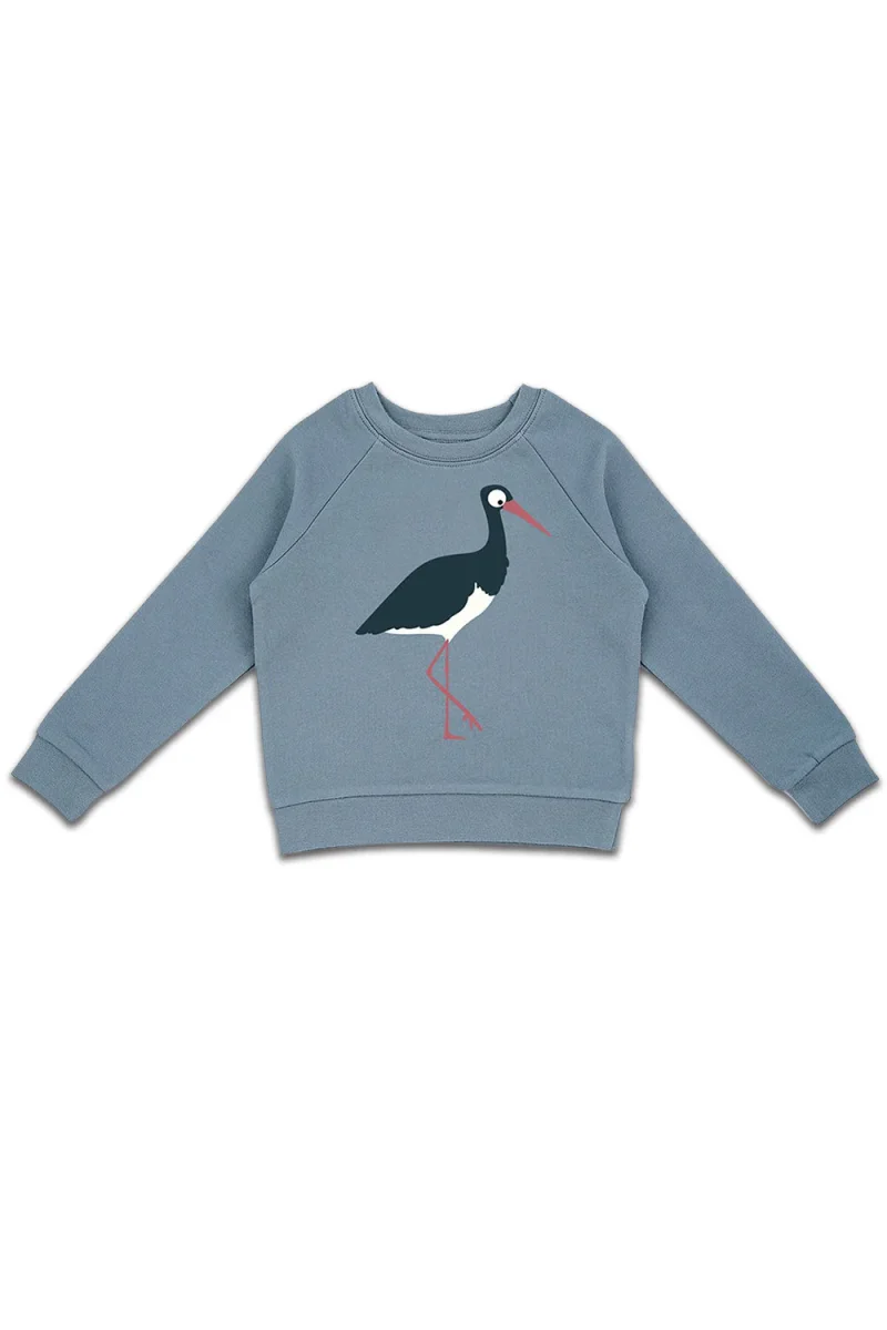 Sweat-shirt Cigogne Bleu Ardoise