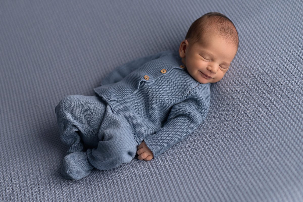 Tenue de Naissance en Coton Bio Bleue – Image 5