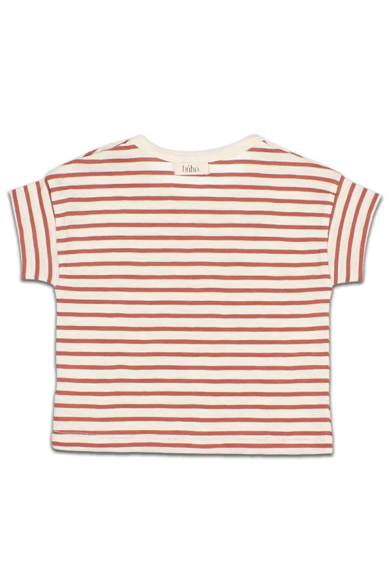 T-Shirt à Rayures avec Motif Glace Terracota – Image 3